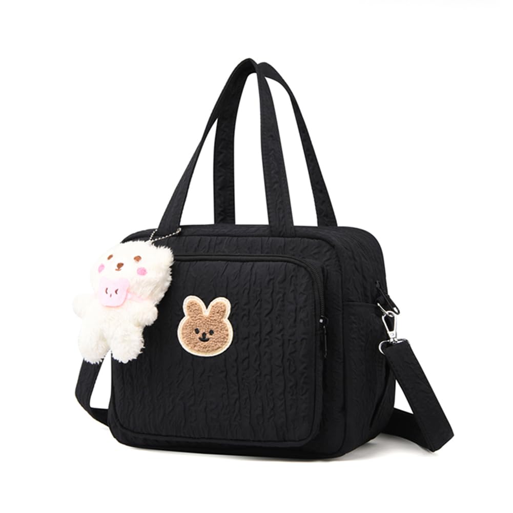 Lushandy diaper bag tote front pocket for quick access on outings.