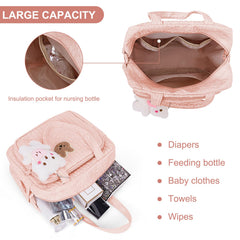 Lushandy diaper bag tote insulated bottle pockets keep feeds at ideal temperature on the go