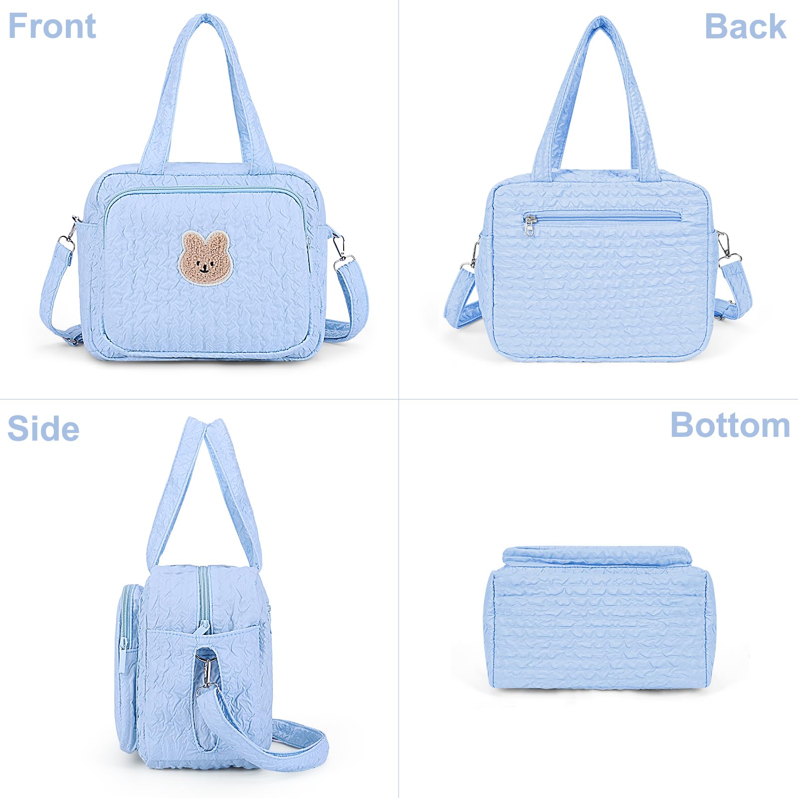 Lushandy diaper bag tote interior pockets help you stay organized.