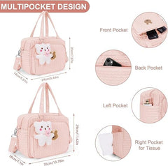 Lushandy tote shows multiple pockets for organized baby items.