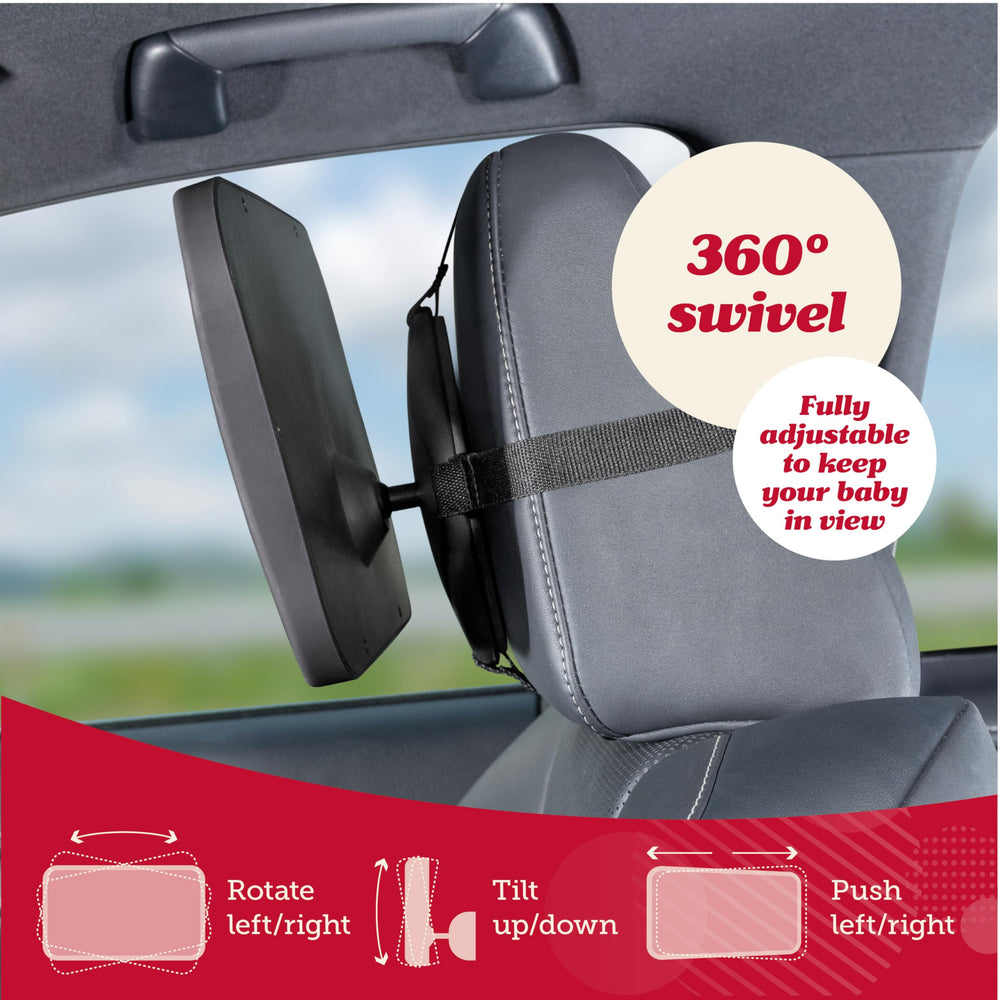 Lusso Gear headrest-fit mirror fits most car seats