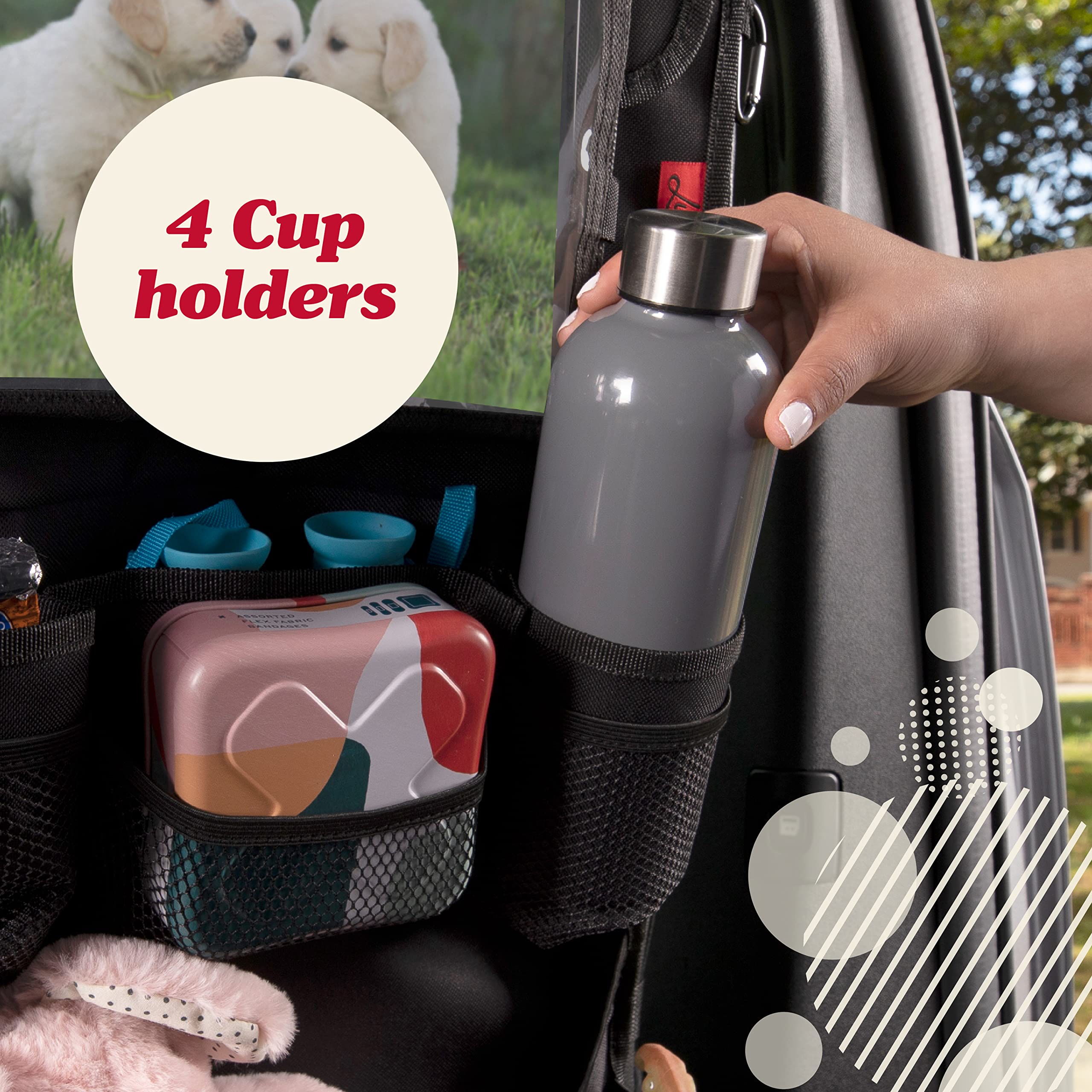 Lusso Gear backseat organizer gray easy-clean surface for quick wipe-downs