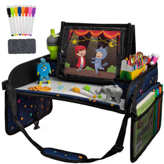 Lusso Gear car seat activity tray with dry-erase top for easy cleanups
