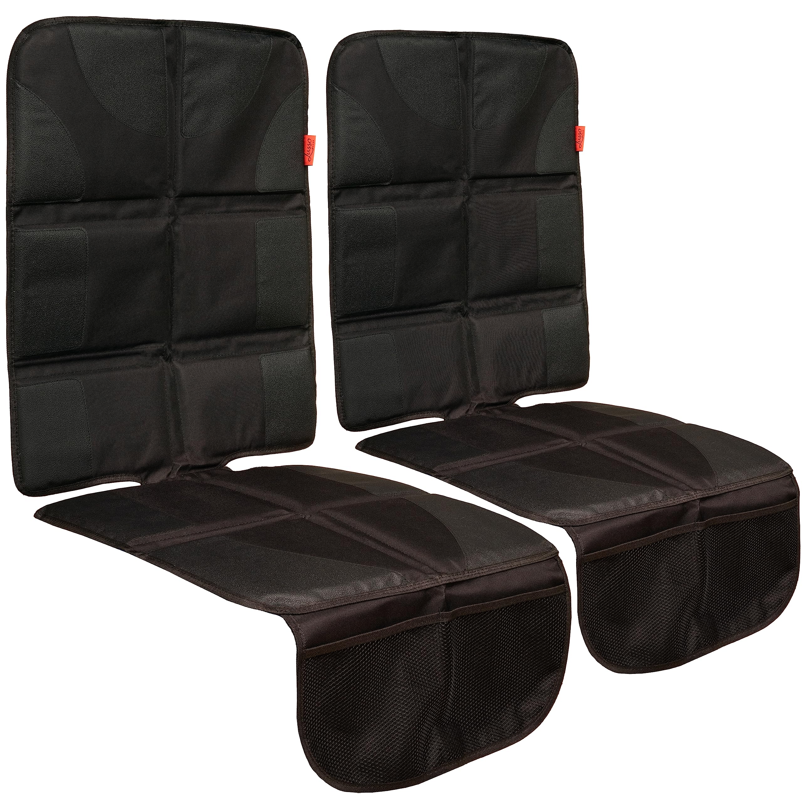 Lusso Gear car seat cover protection showing spill defense for family car rides