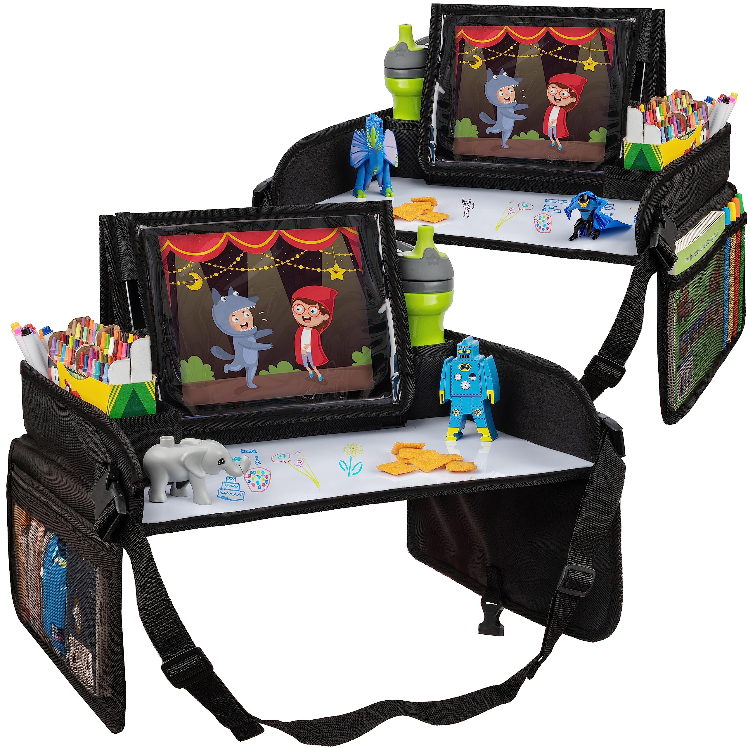 Lusso Gear Kids Lap Desk Tray folded for compact storage during trips