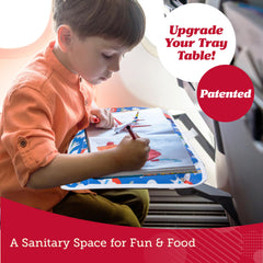 Lusso Gear tray cover storage pockets help toddlers' toys stay within reach.