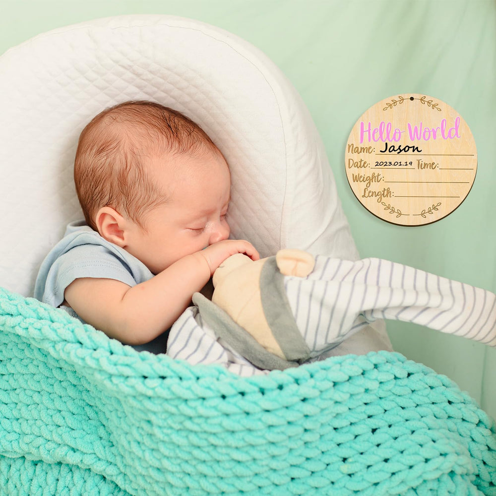 LUTER hospital nursery display piece complements soft wood texture.