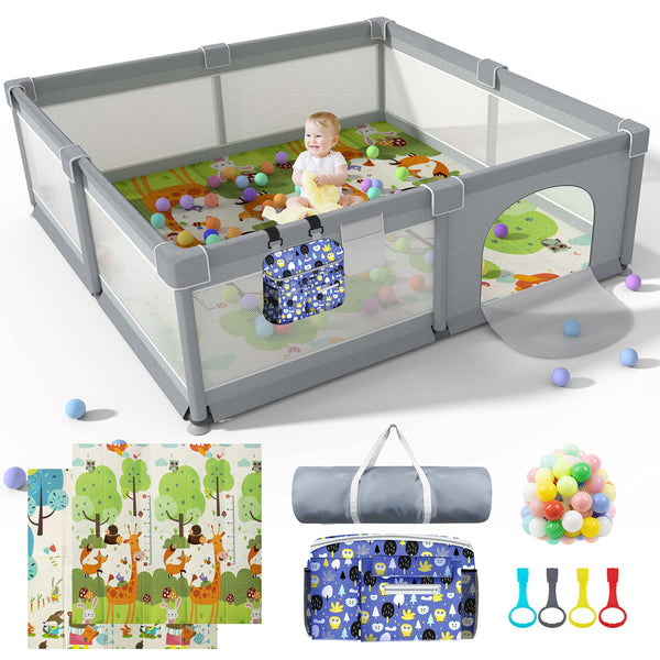 LUTIKIANG baby playpen full view showing spacious interior for safe play