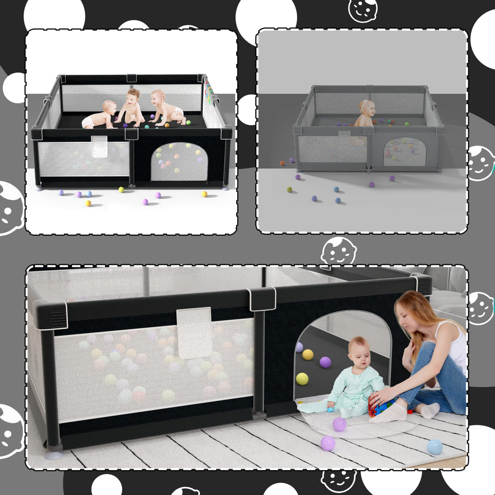 LUTIKIANG Playpen uses easy-cleaning materials for quick tidying