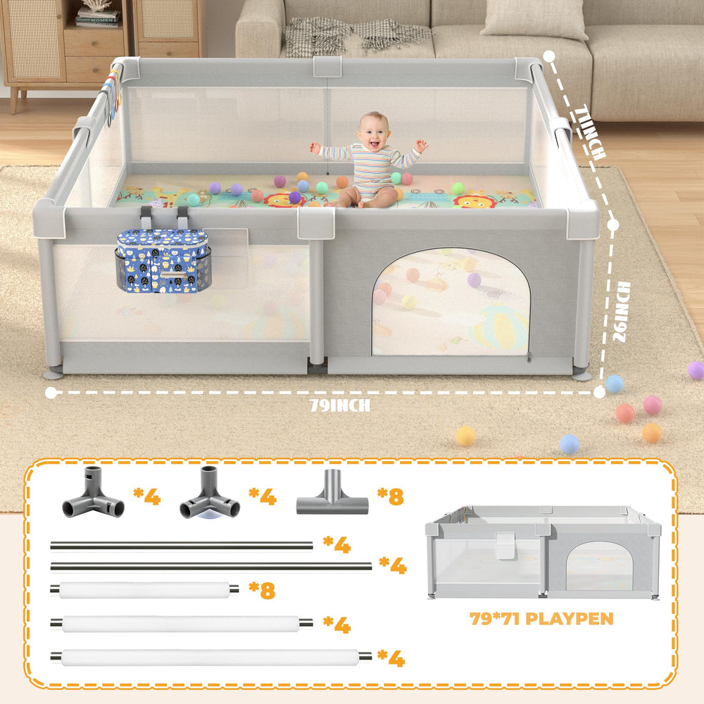 LUTIKIANG playpen foldable mat offers protection during crawling.