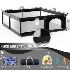 LUTIKIANG Playpen with secure gate supports easy supervision