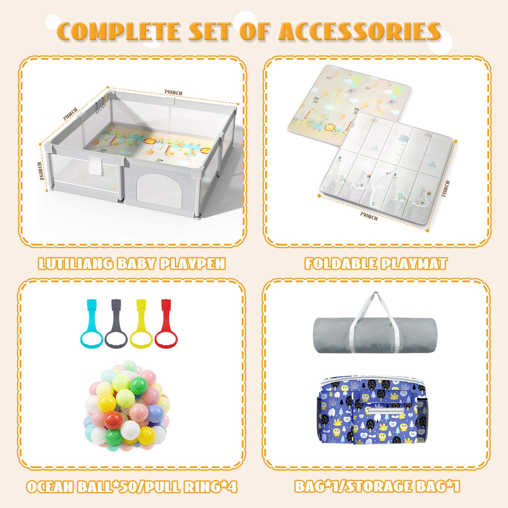LUTIKIANG playpen shows spacious area for toys and exploration.