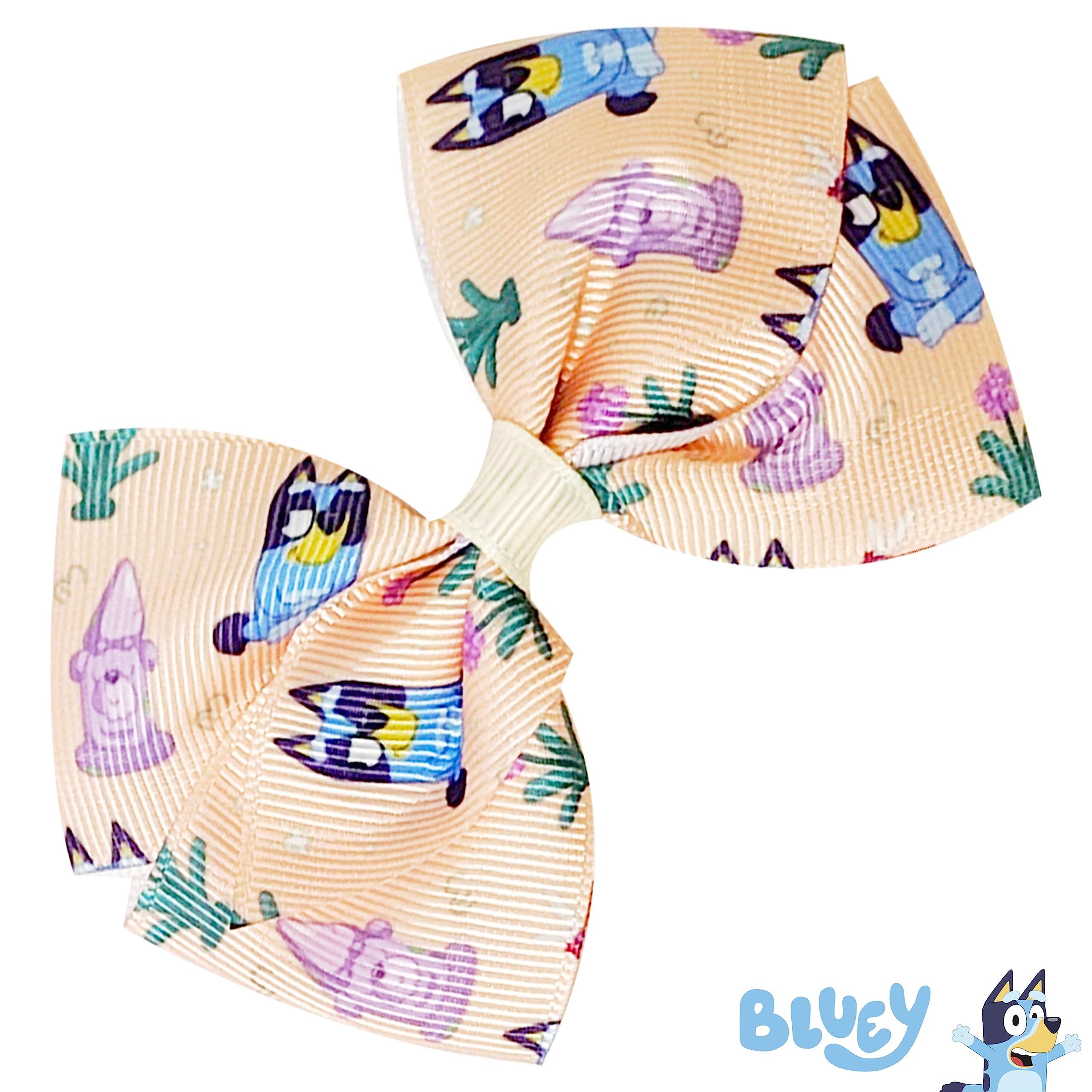 LUV HER Bluey bows use secure alligator clips for hair holds.