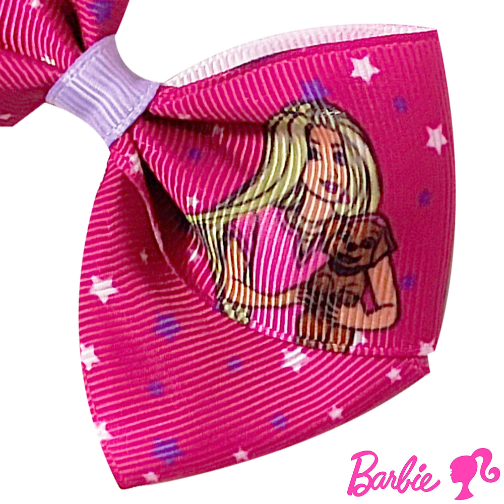 Luv Her Barbie bows pastel close-up showing smooth edges for gentle styling.