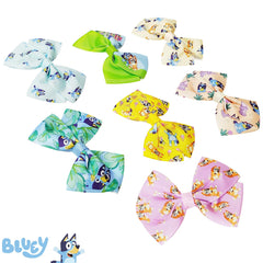 LUV HER Bluey bows feature varied prints for versatile outfits.