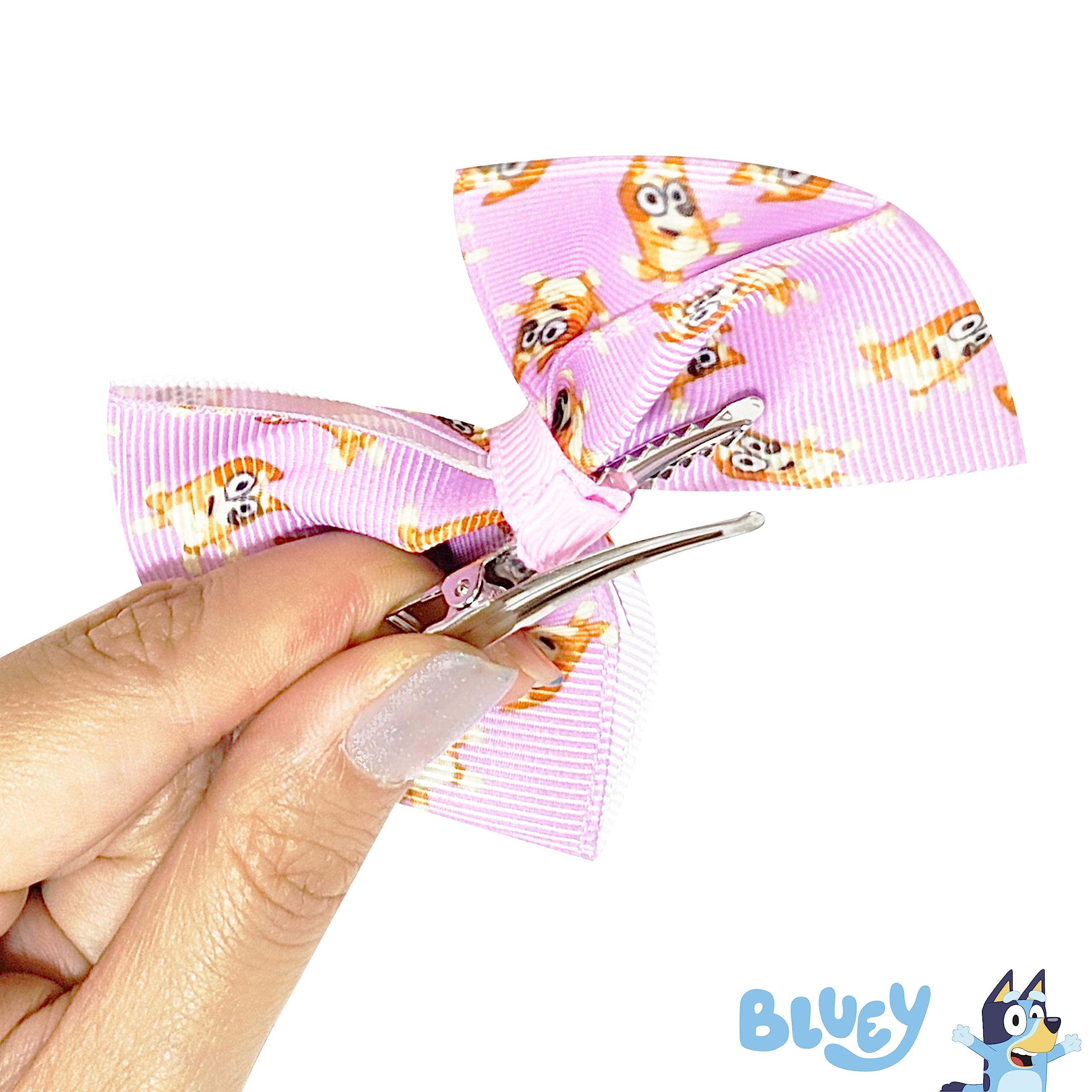 LUV HER colorful Bluey bows coordinate with outfits and playdates.