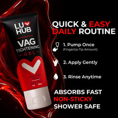 Luv Hub Tightening Cream ingredients featuring botanicals like witch hazel.