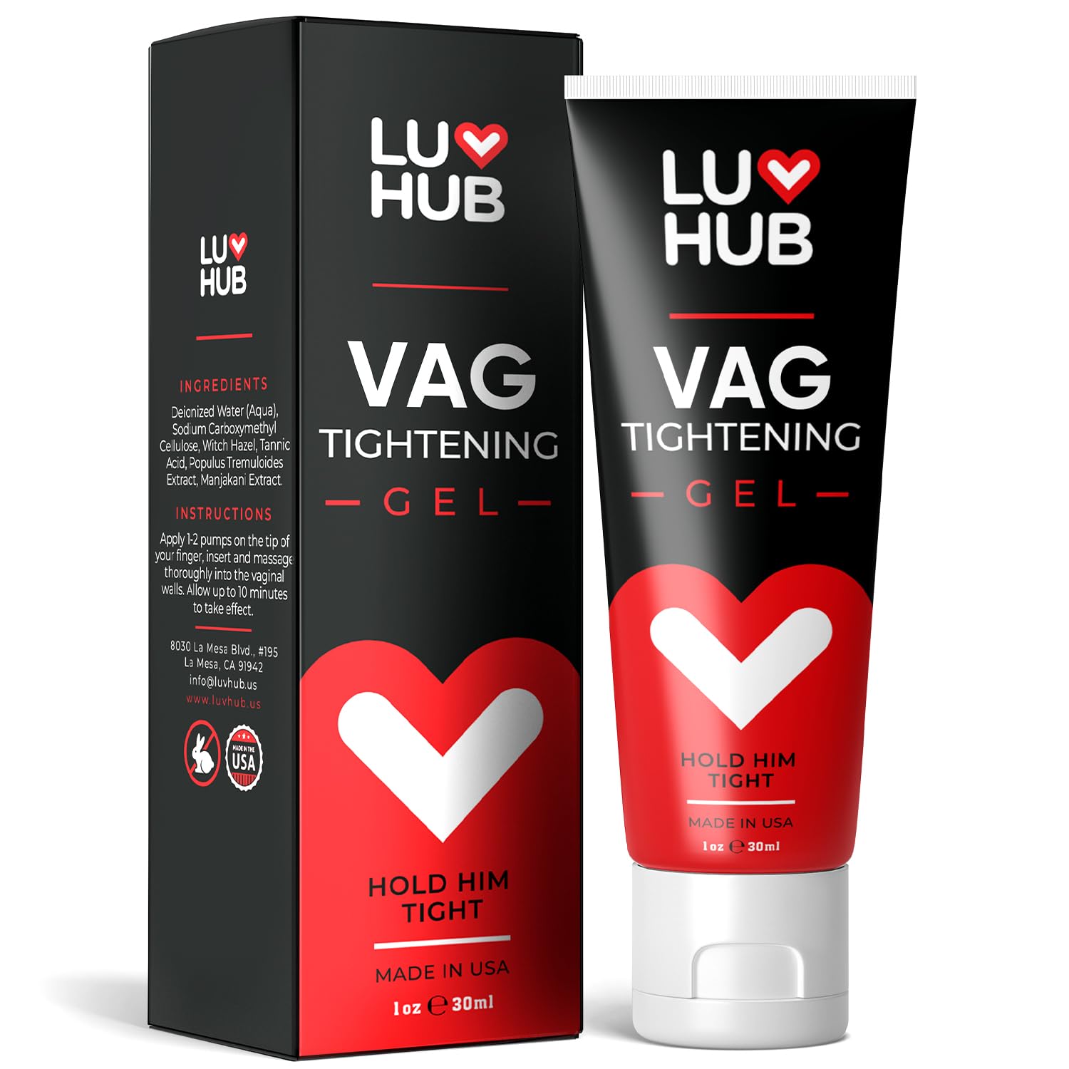 Luv Hub Tightening Cream bottle for daily intimate comfort.