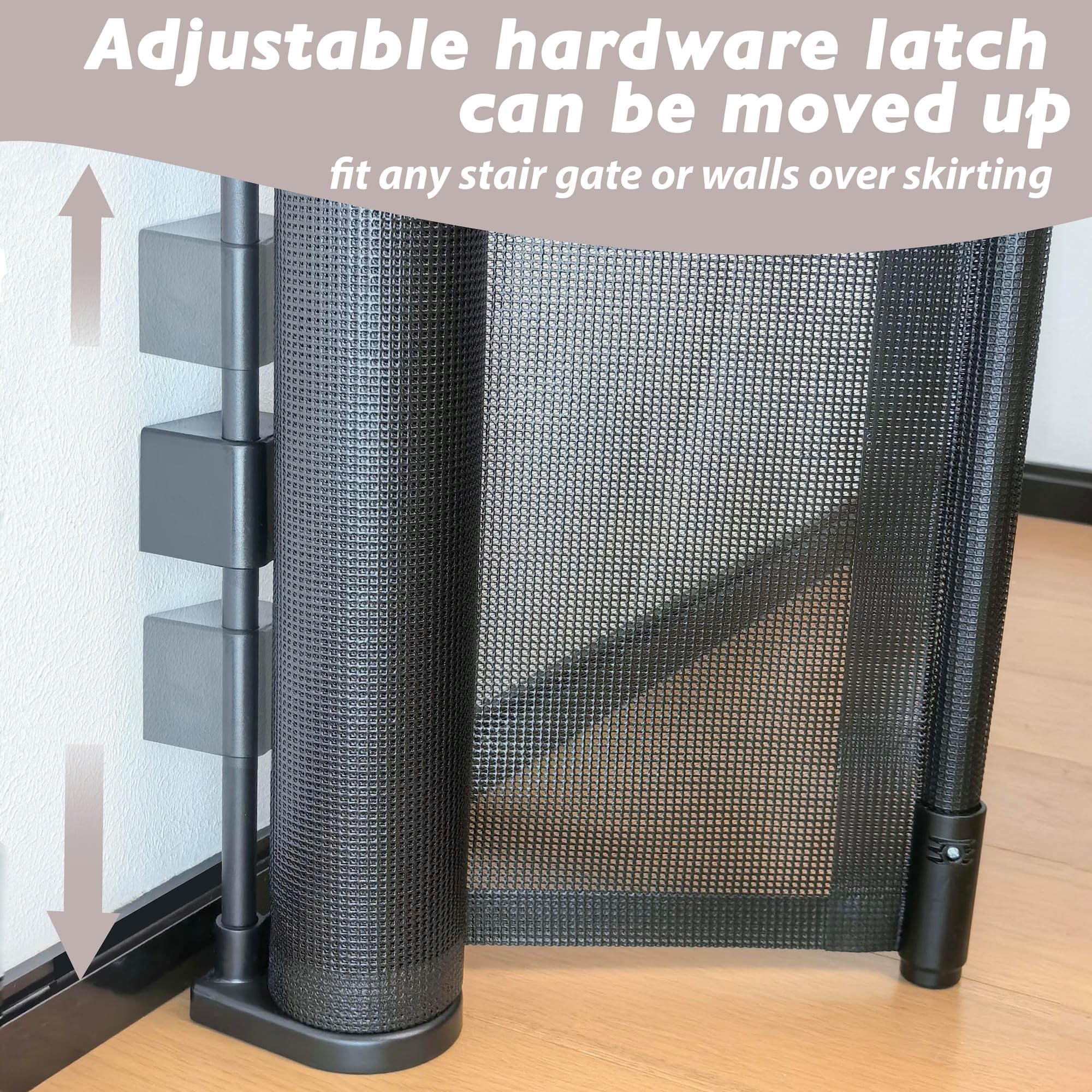 Luvcoo 41-inch height gate standing tall for added barrier in doorway or stair entry.