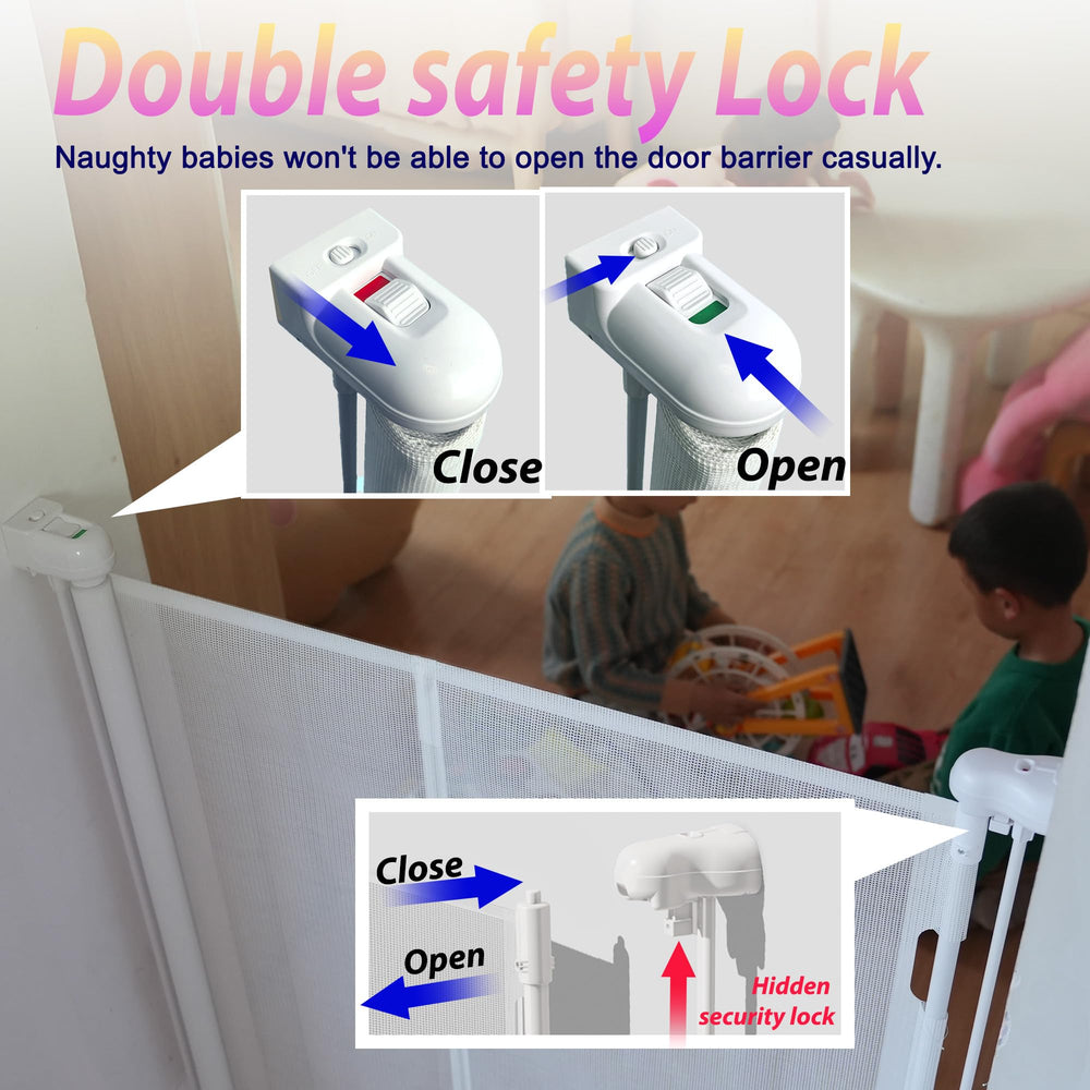 Luvcoo indoor-outdoor use gate, easy to clean.