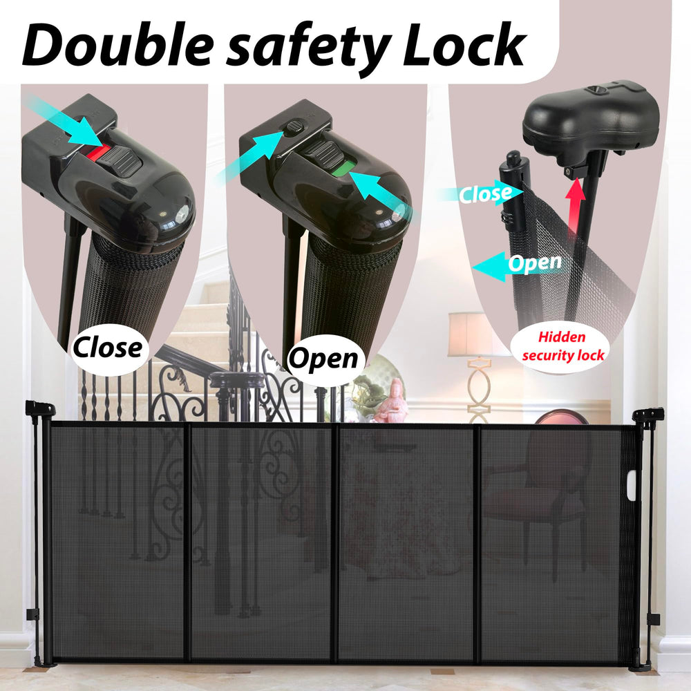 Luvcoo indoor-outdoor gate installed at a doorway, easy to clean and versatile.