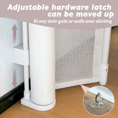 Luvcoo fiberglass-mesh gate keeps tension for a taut barrier