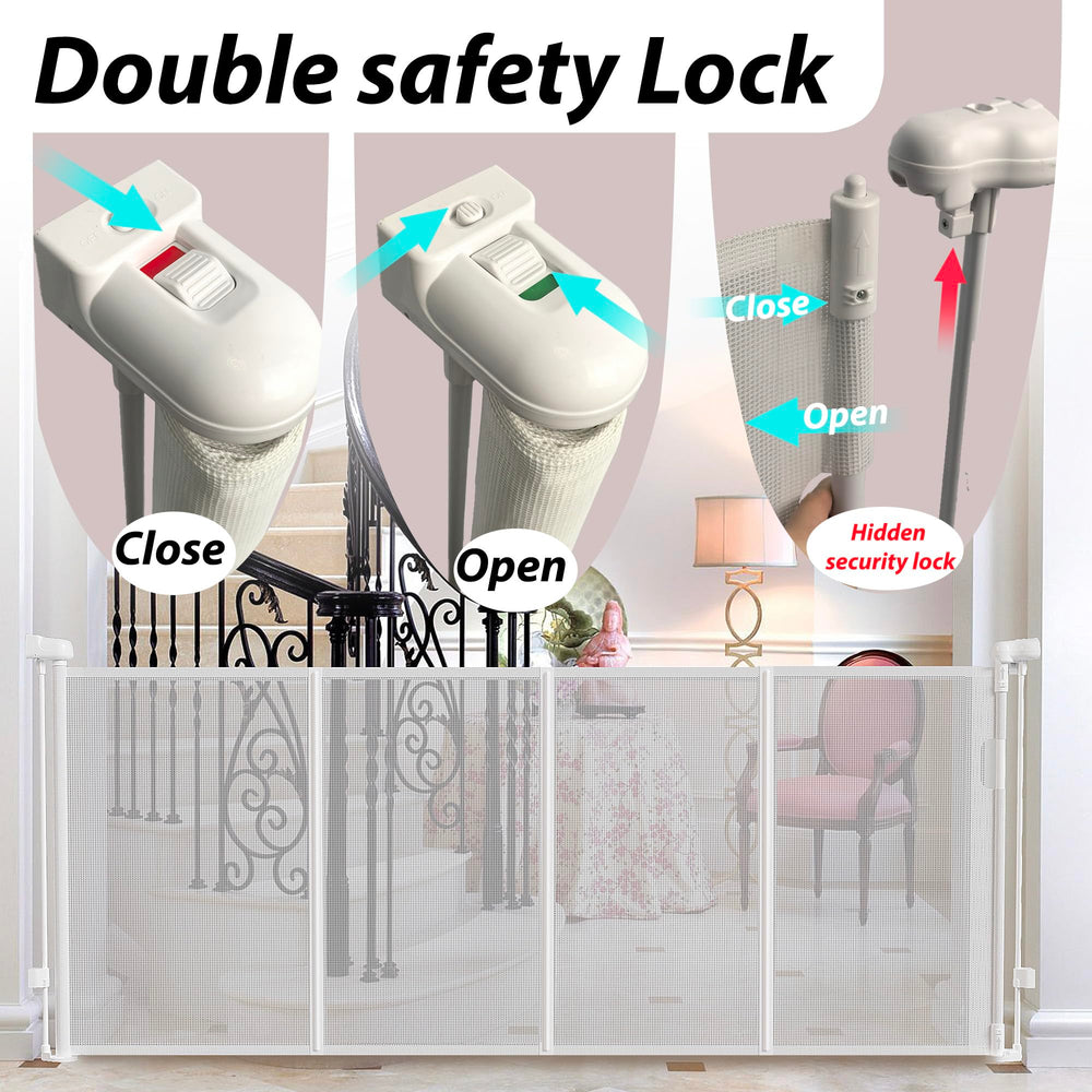 Luvcoo indoor-outdoor retractable gate installed at stairs or doorway