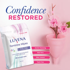 Luvena wipes closeup texture shows soft fibers for gentle cleansing.