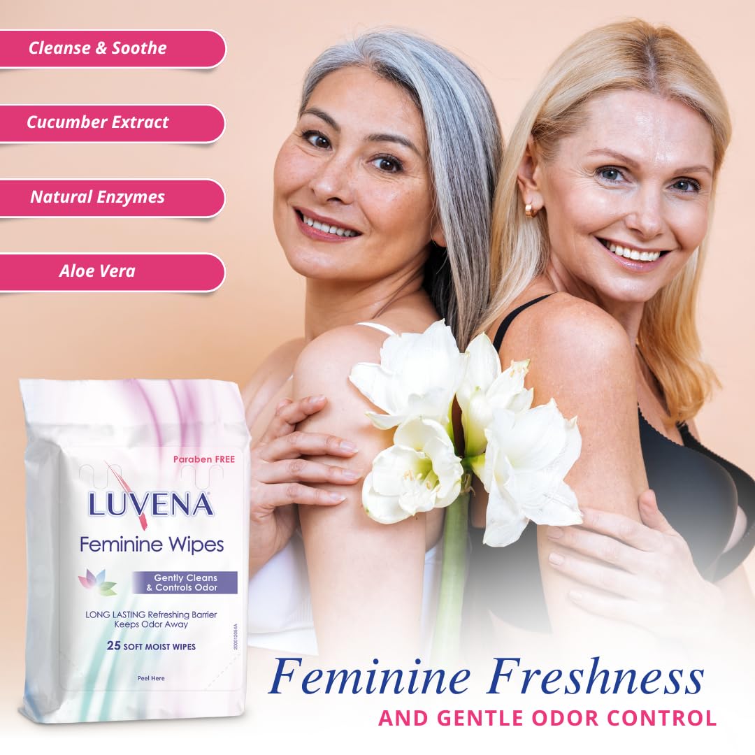 Luvena wipes with paraben-free, safe ingredients for peace of mind.