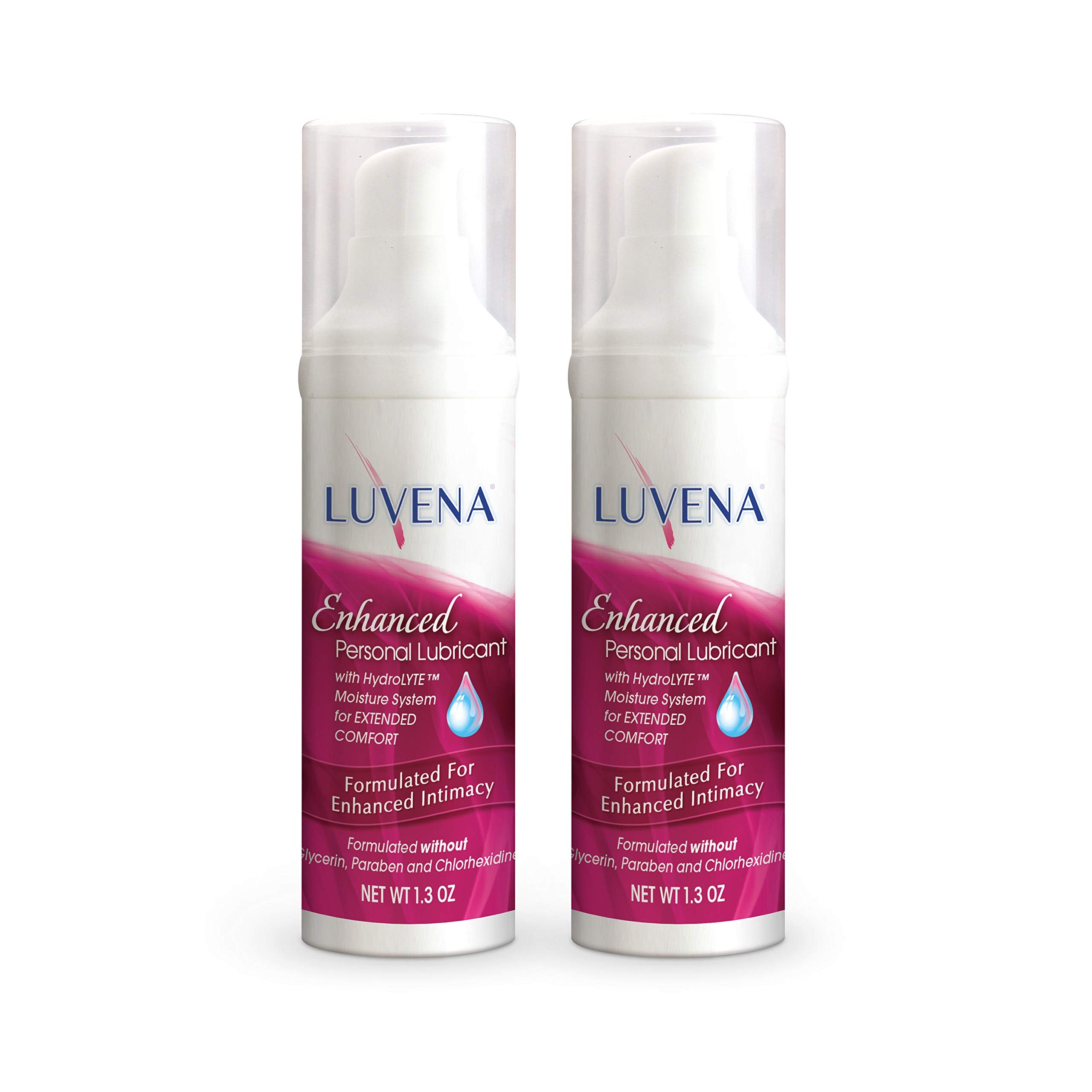 Luvena Lubricant bottle pump for easy, mess-free application and lasting moisture.