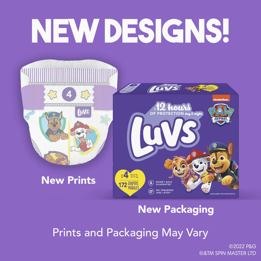 Luvs diaper with Night Lock Plus for overnight protection and a soft feel.