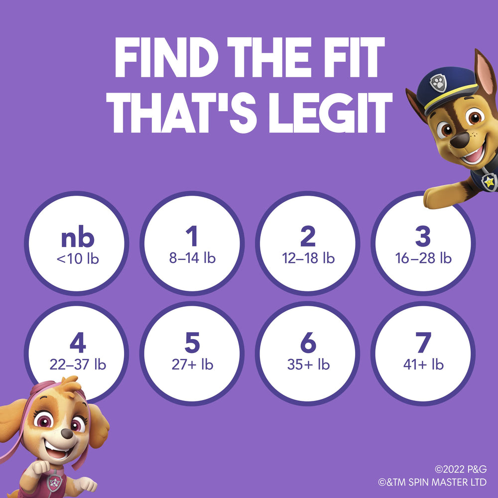 Luvs Paw Patrol packaging shows 29-count box for daily use.
