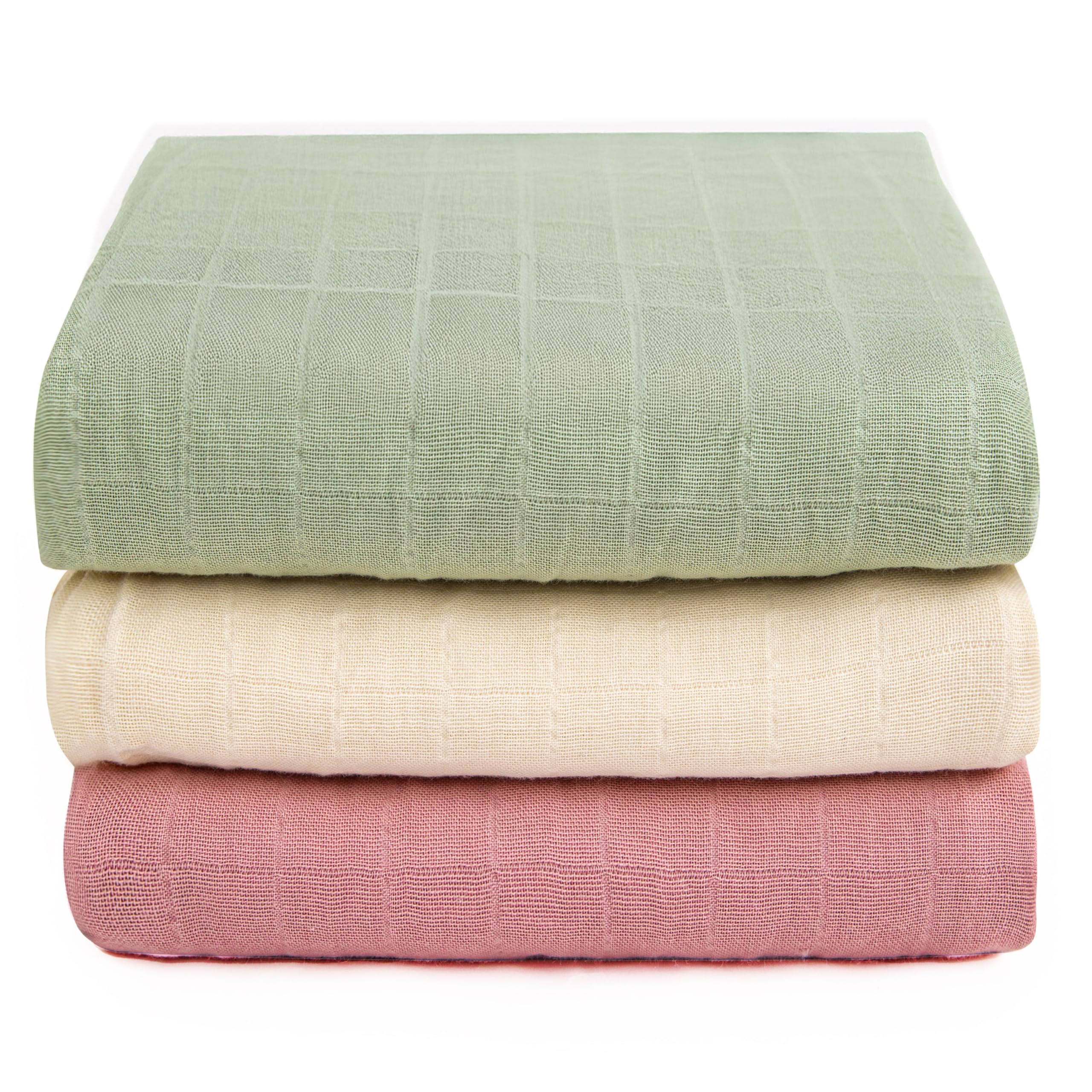 Luvvie organic muslin swaddle blanket with star pattern for gentle, breathable newborn comfort.