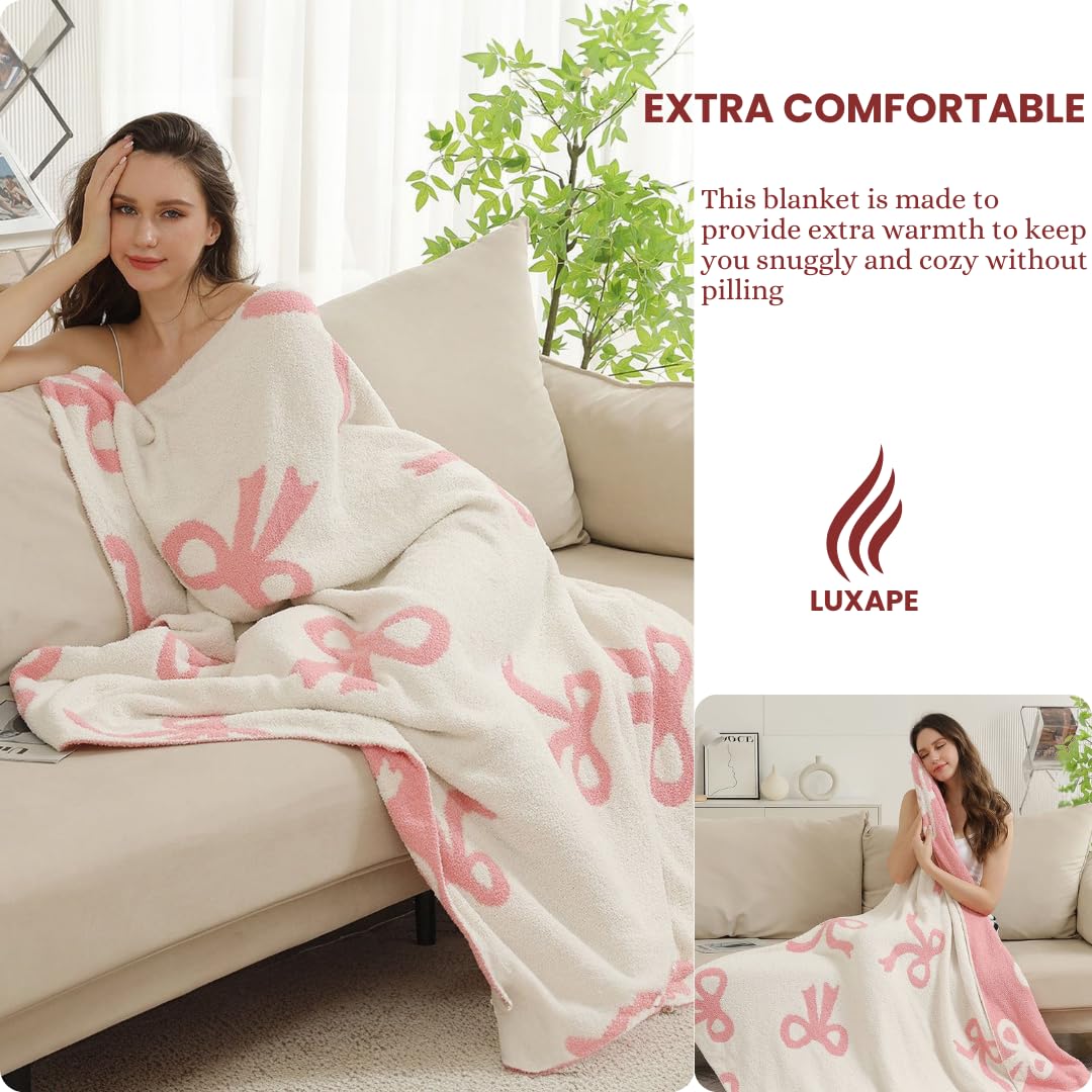 Luxape Bow Blanket ideal for swaddling and nursery time snuggles.