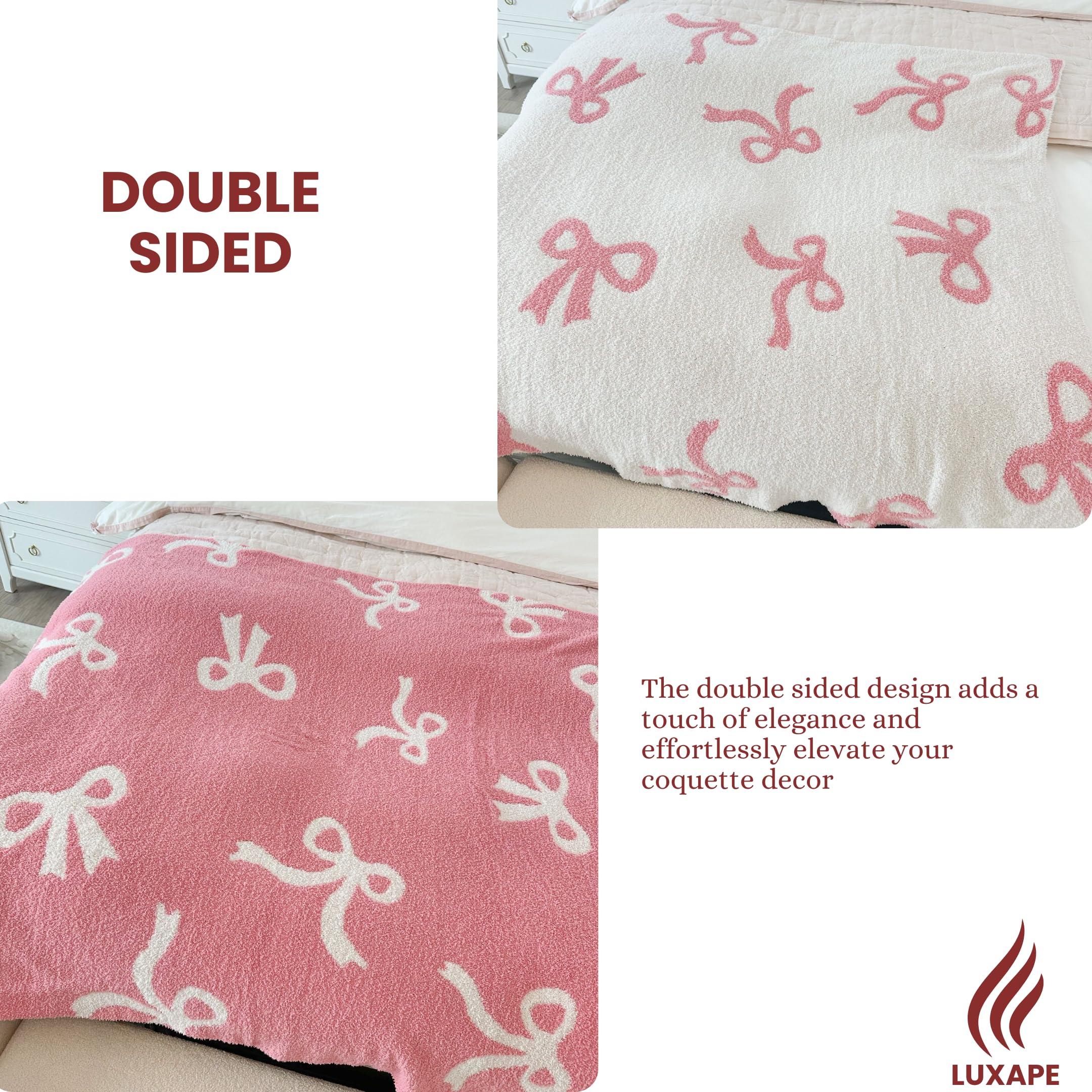Luxape Bow Blanket soft-play mat companion during tummy time and play.