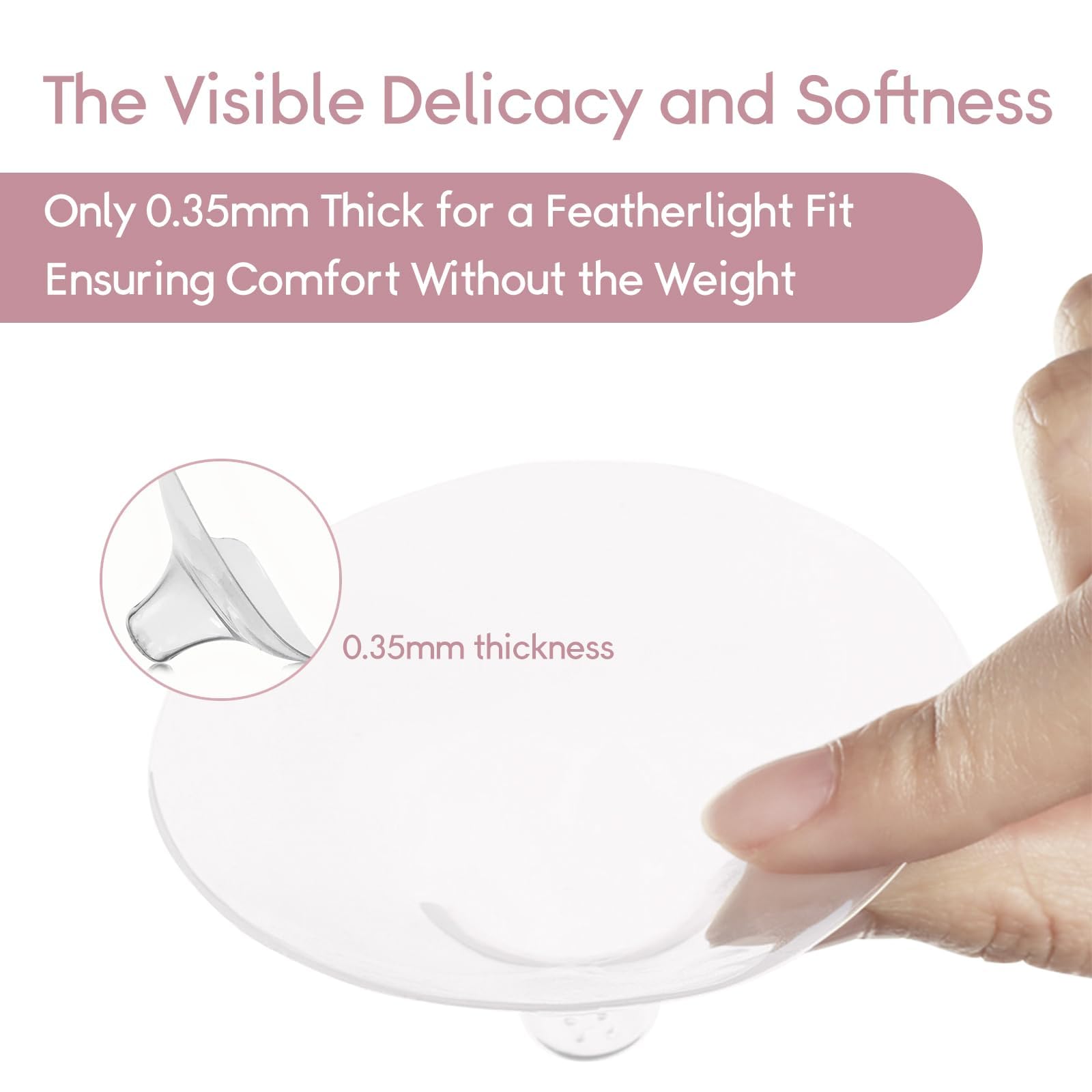 Luxemum silicone shield material provides gentle skin-friendly feeding aid