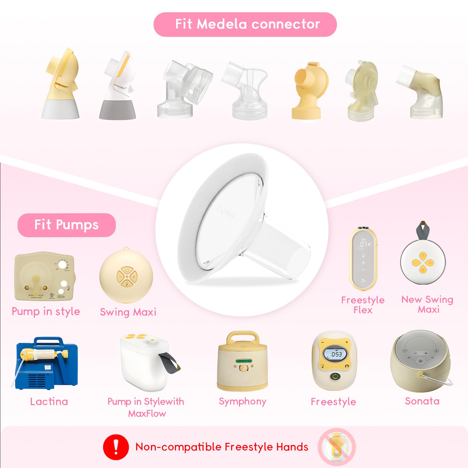 Luxemum soft silicone rim on BPA-free flange for gentle contact.