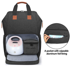 LUXJA breast pump bag cooler pocket keeps pumped milk secure during commutes.