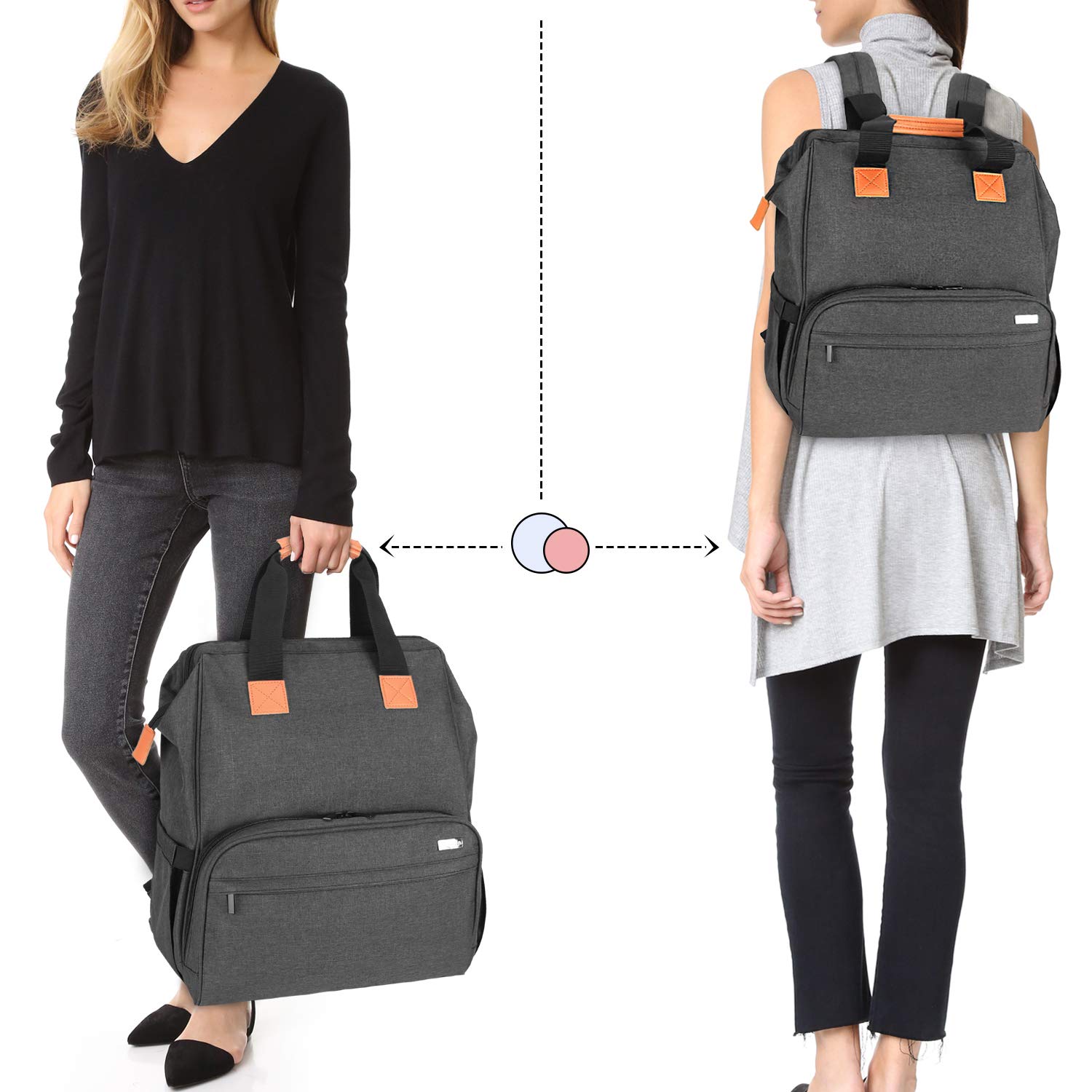 LUXJA breast pump bag heavy-duty nylon construction for durable daily use.
