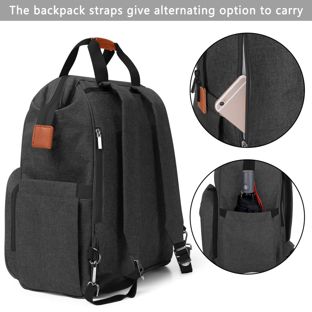 LUXJA breast pump bag hidden shoulder straps offer tote carry option.