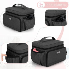 Top mesh pockets on Luxja bag keep accessories organized.