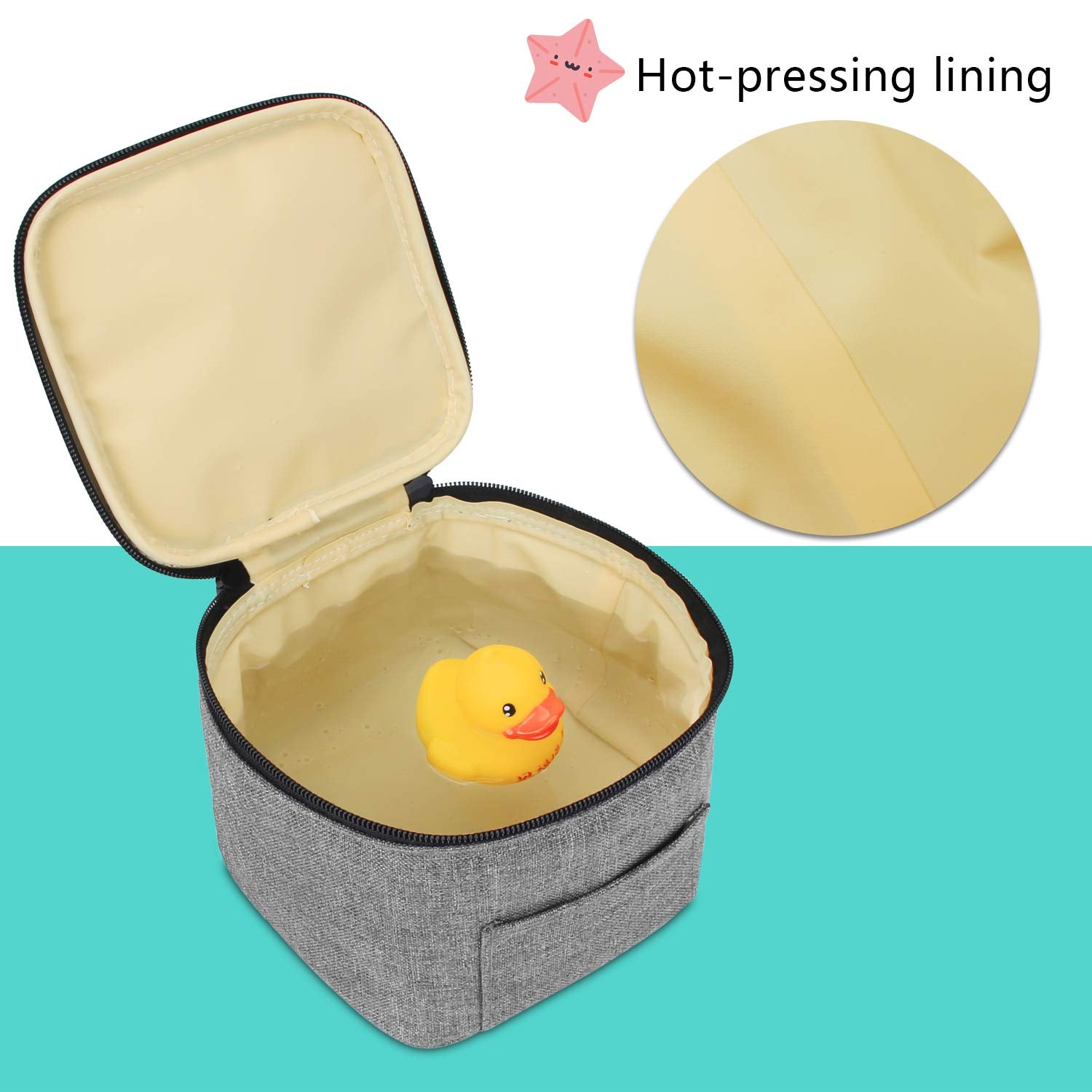 Luxja four-bottle capacity illustration, fits 4-5 oz bottles without nipples.