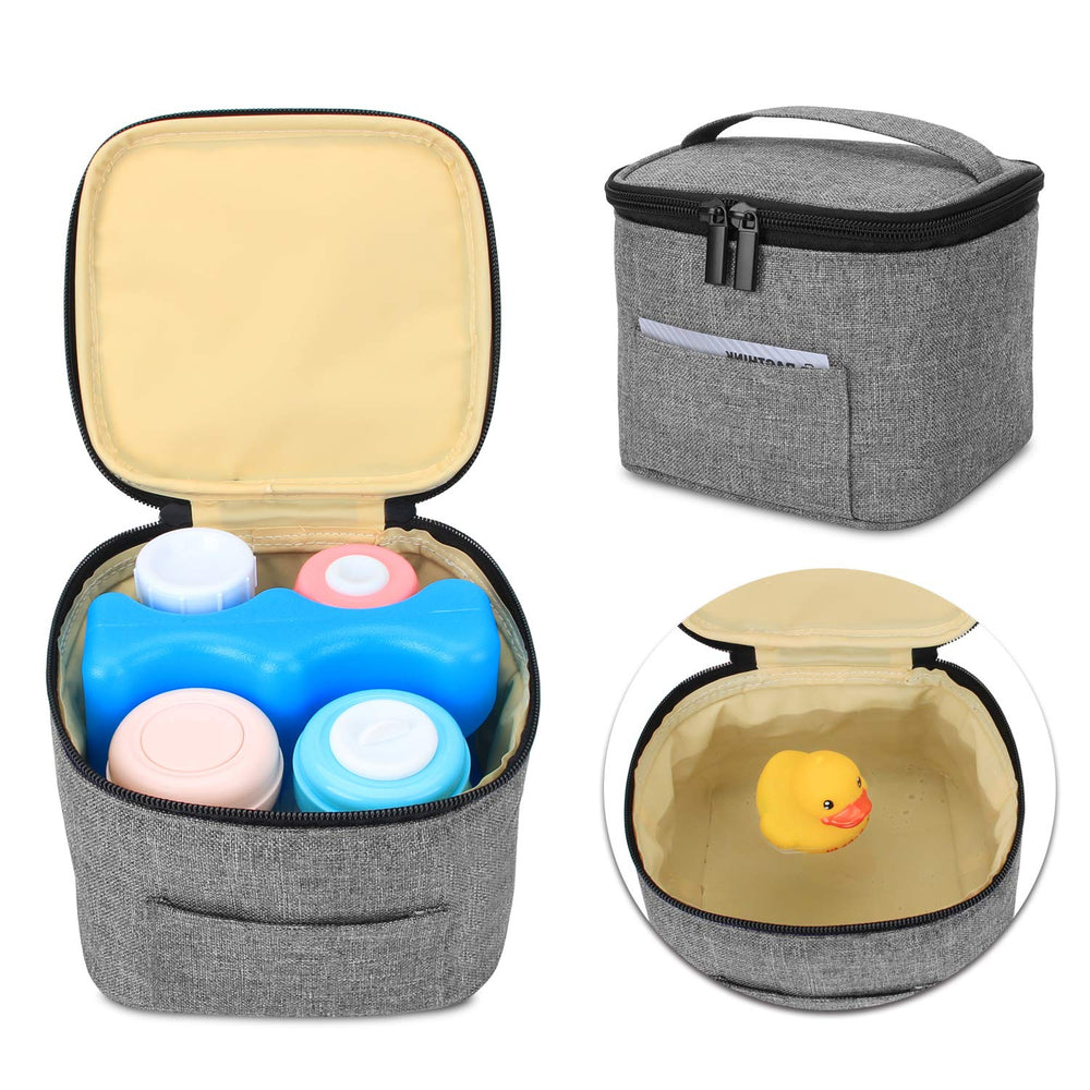 Luxja breastmilk cooler bag top view, portable for on-the-go feeding.