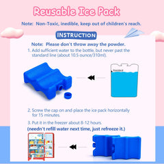 Luxja double-side contoured ice pack keeps milk evenly cooled.