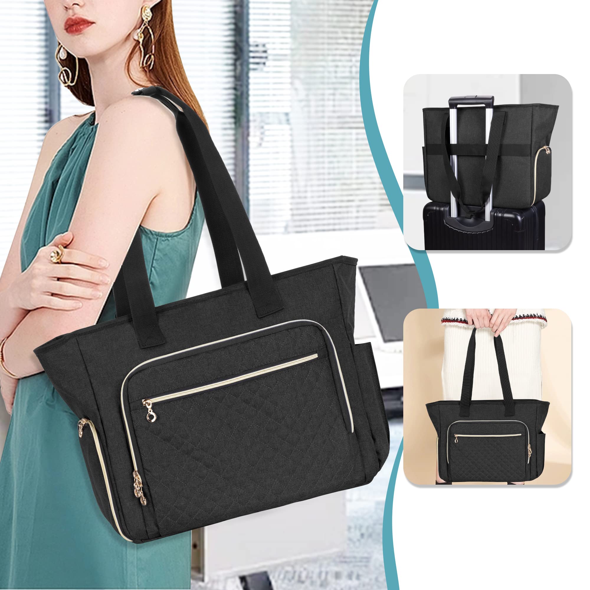 LUXJA padded laptop pocket fits up to 15.6-inch laptop for work