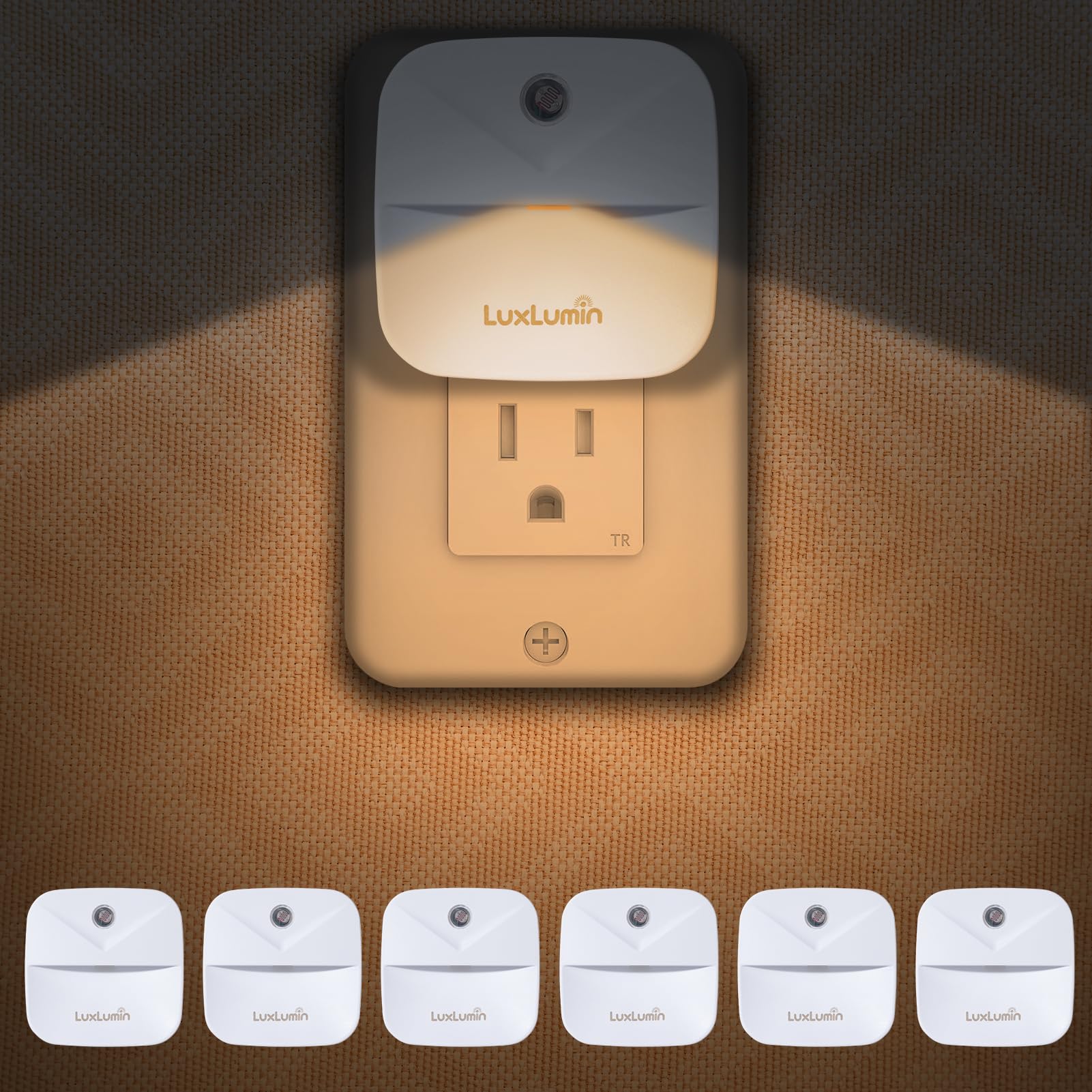 LuxLumin LED night light with dusk-dawn sensor for hands-free illumination.