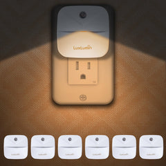 LuxLumin LED night light with dusk-dawn sensor for hands-free illumination.
