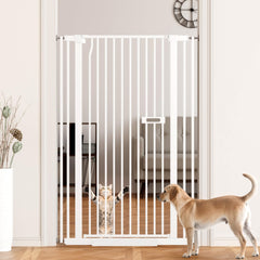 LuxTrsde 55.1-inch extra tall gate at doorway for tall pets