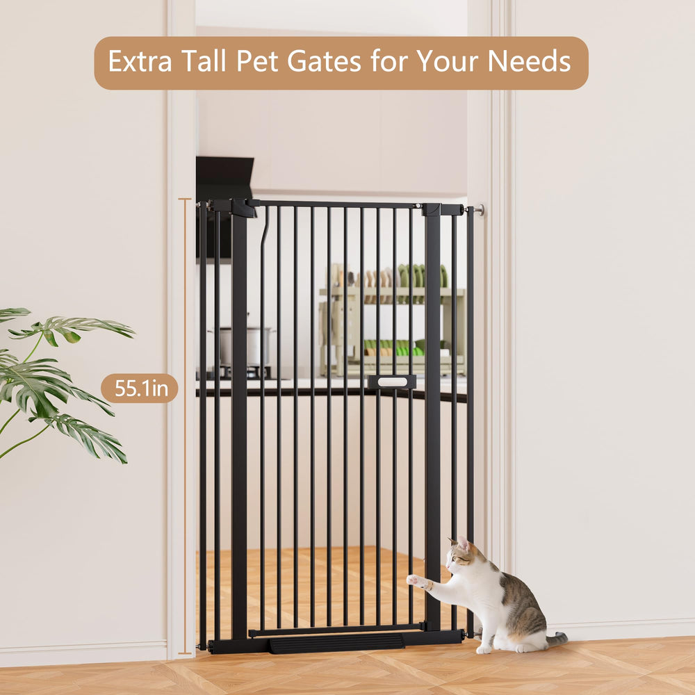 LuxTrsde adjustable width gate fits doorways from 26.1 to 29.7 inches.