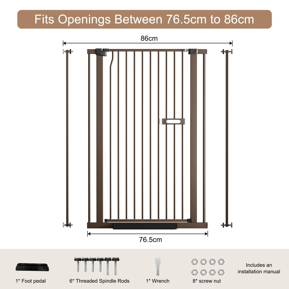LuxTrsde gate compatible with stairs, doorways, hallways, and kitchens.